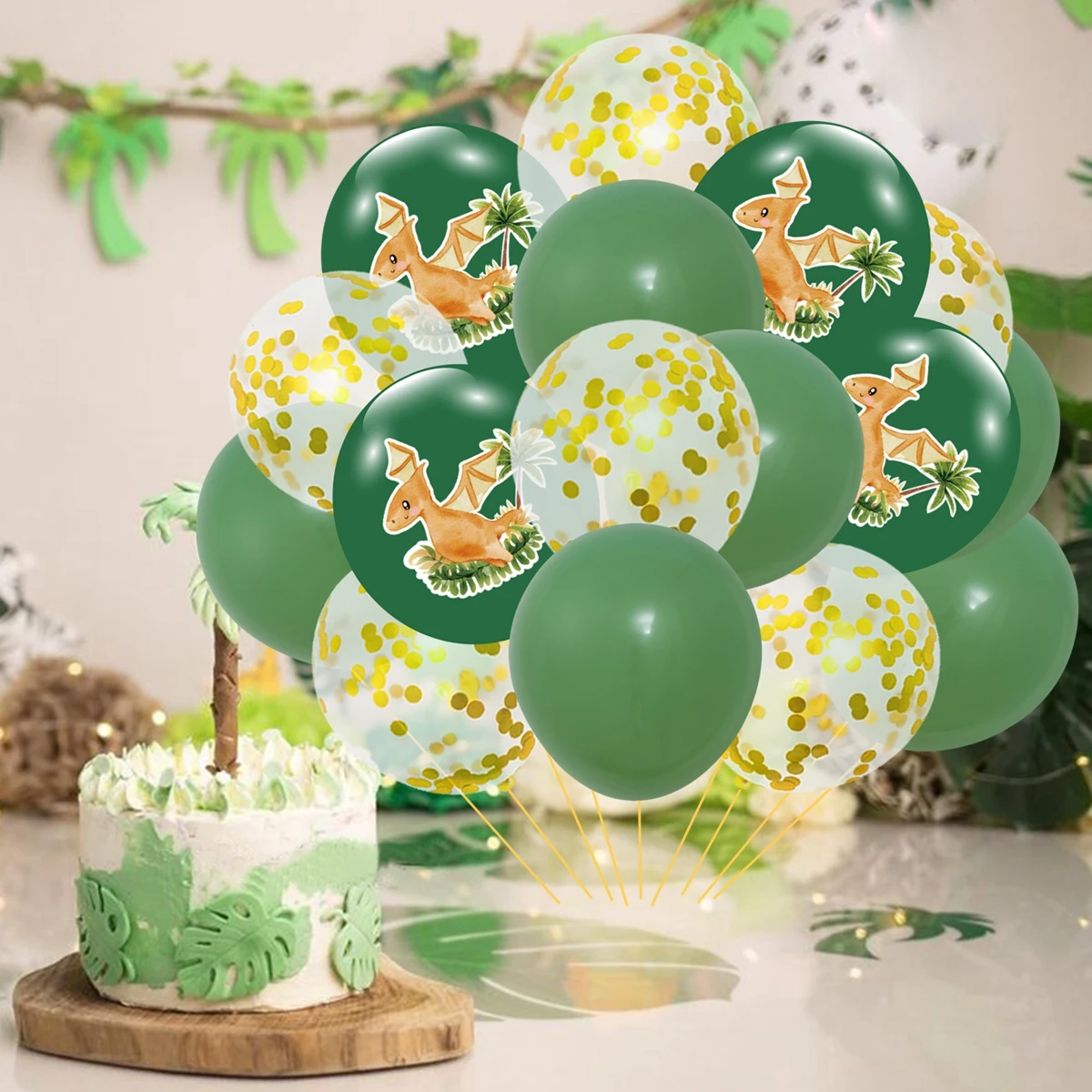 공룡 풍선 생일 축하 파티 장식 어린이 소년 베이비 샤워 공룡 풍선 정글 사파리 생일 발롱 용품