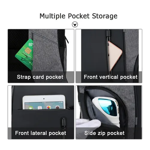 CEAVNI 남성용 방수 옥스포드 비즈니스 가방, 남성용 백팩, 캐쥬얼 백팩, USB 충전, 컴퓨터 노트북, 15.6 인치 5