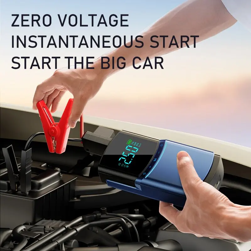 10400mah Car Jump Starter Air Pump Car Battery Booster and Inflator with LCD Screen LED Light car battery jump starter