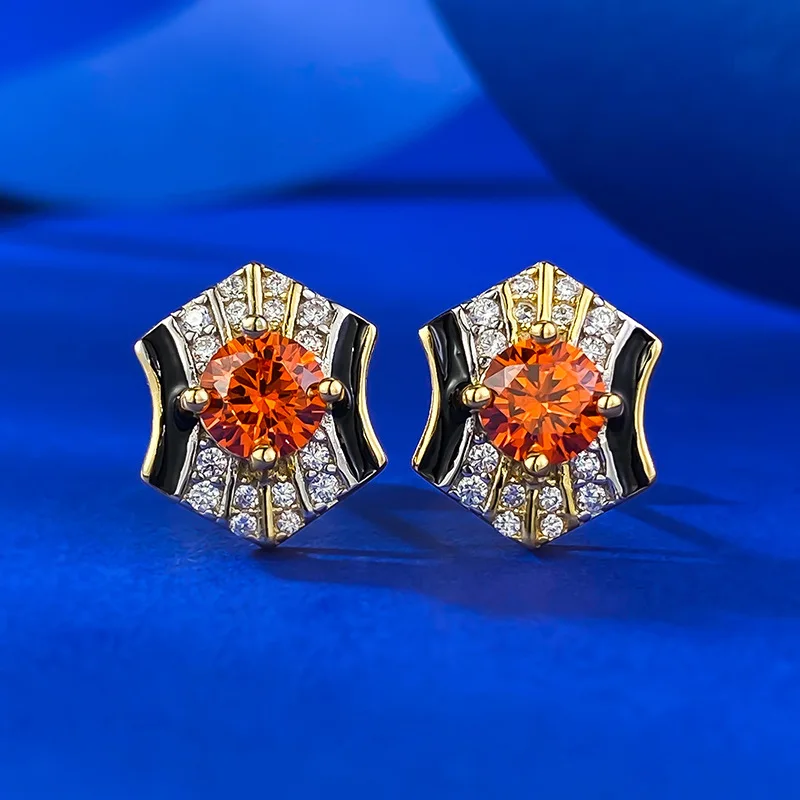 

Серьги из серебра 925 пробы с золотым покрытием, 50 розовых винтажных фантастических оранжевых сережек, простые и модные, универсальные Свадебные украшения