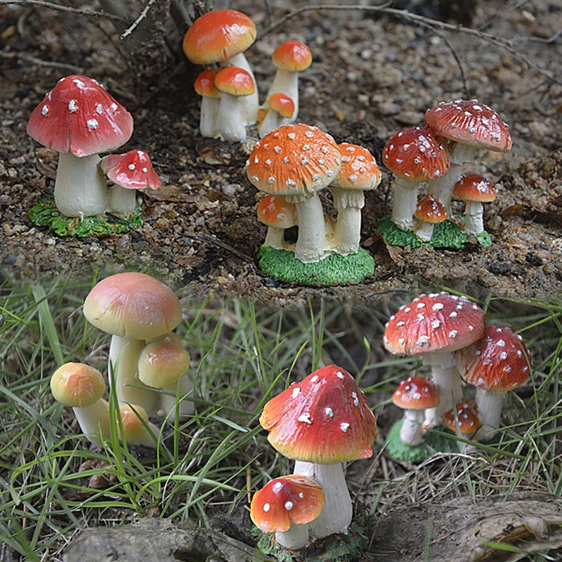 

Полимерные мини-грибы, сказочные садовые миниатюры, искусственное украшение, водонепроницаемый кукольный домик «сделай сам»