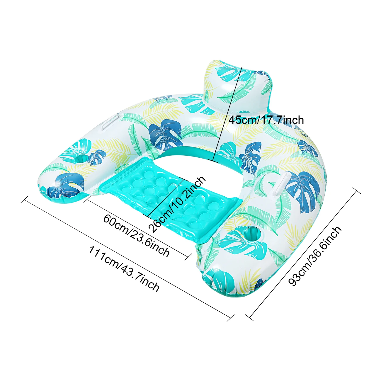 2 Pack Inflatable Pool Float Chair - Floating Pool Chair Lounge Floats for Swimming Pool Water Chair Pool Lounger with Cup Holde 6