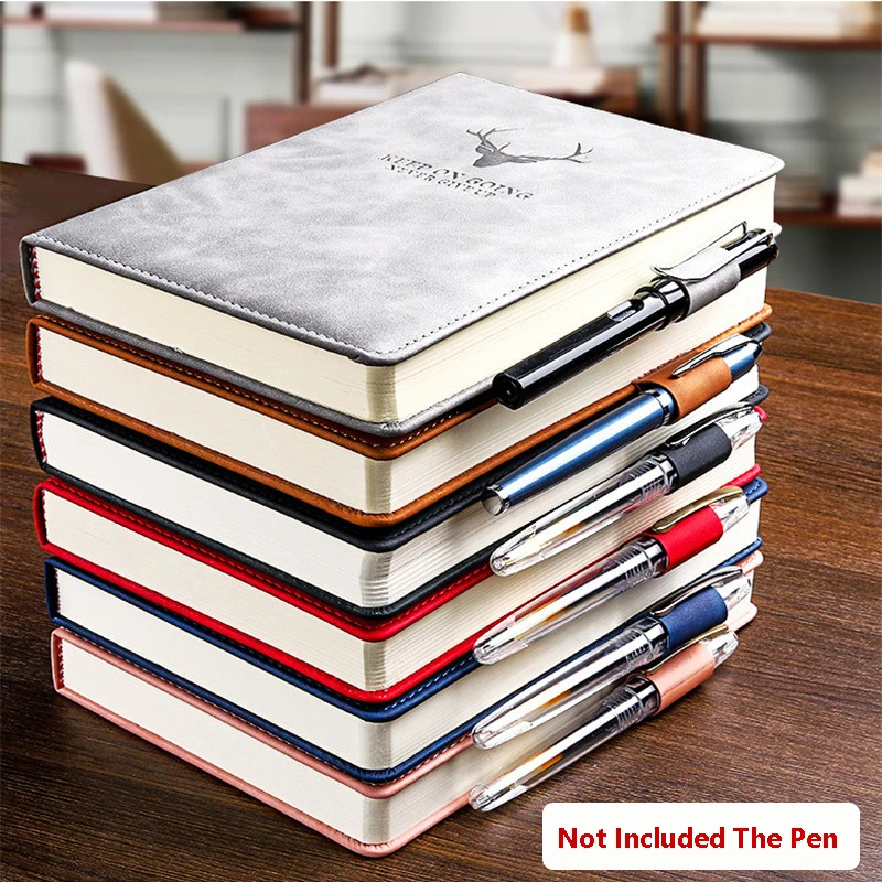 

360 Pages Portable Extra-thick Wax-feeling Leather A5 Log Notebook Daily Work Office School Supplies Korean Student Stationery