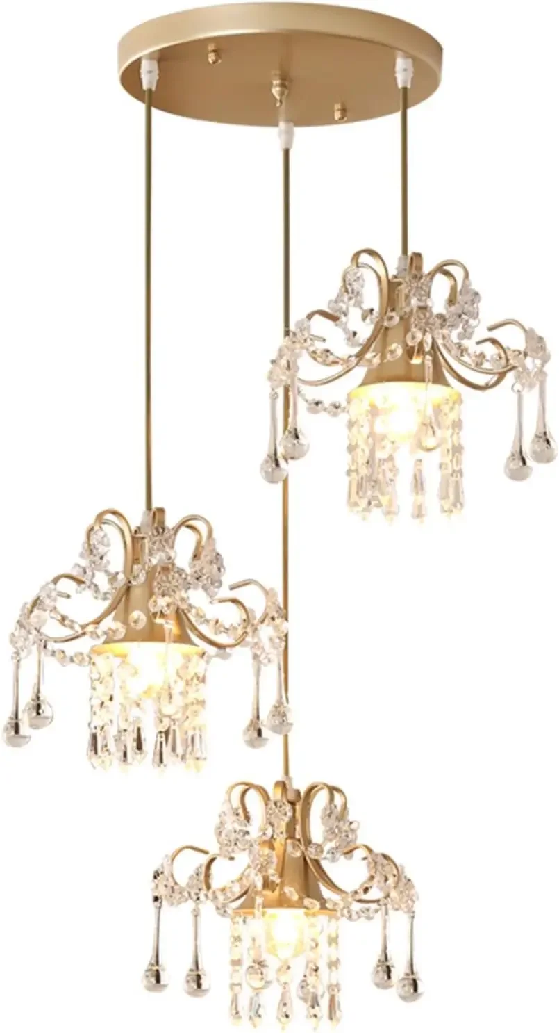 

Chandelier, Simple and Modern Crystal Material, Suitable for Living Room Bedroom Dining Room Chandelier Indoor Lighting