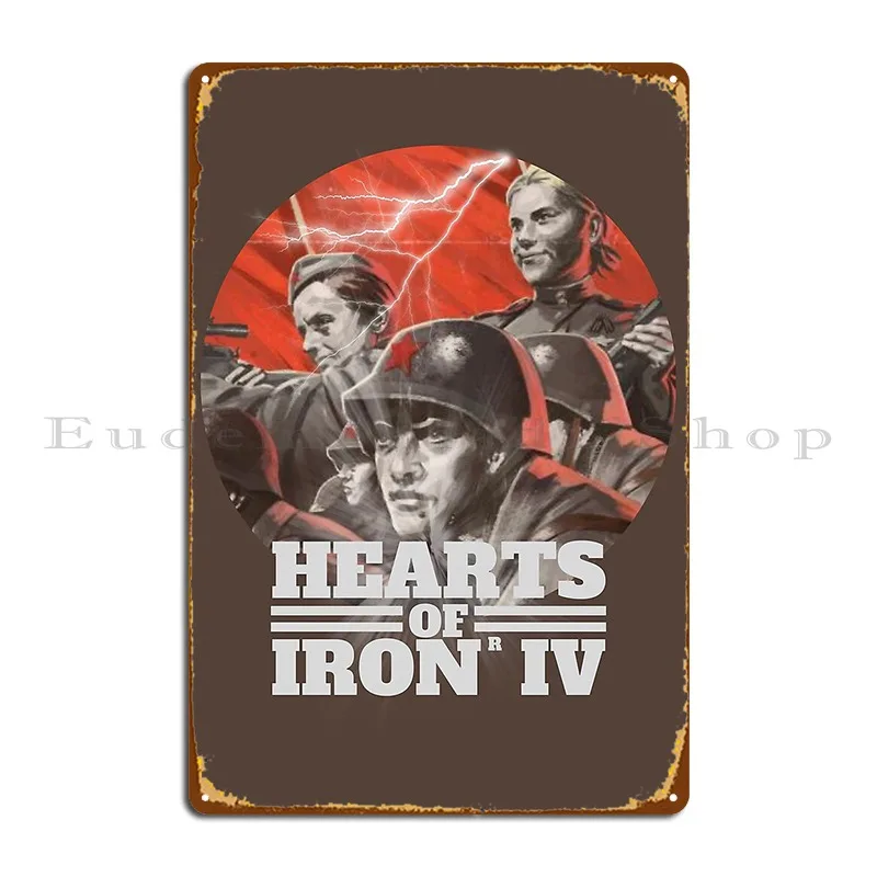 Hearts Of Iron 4 No Step Back Metal Sign Home Painting Placche Designer Cinema Tin Sign Poster