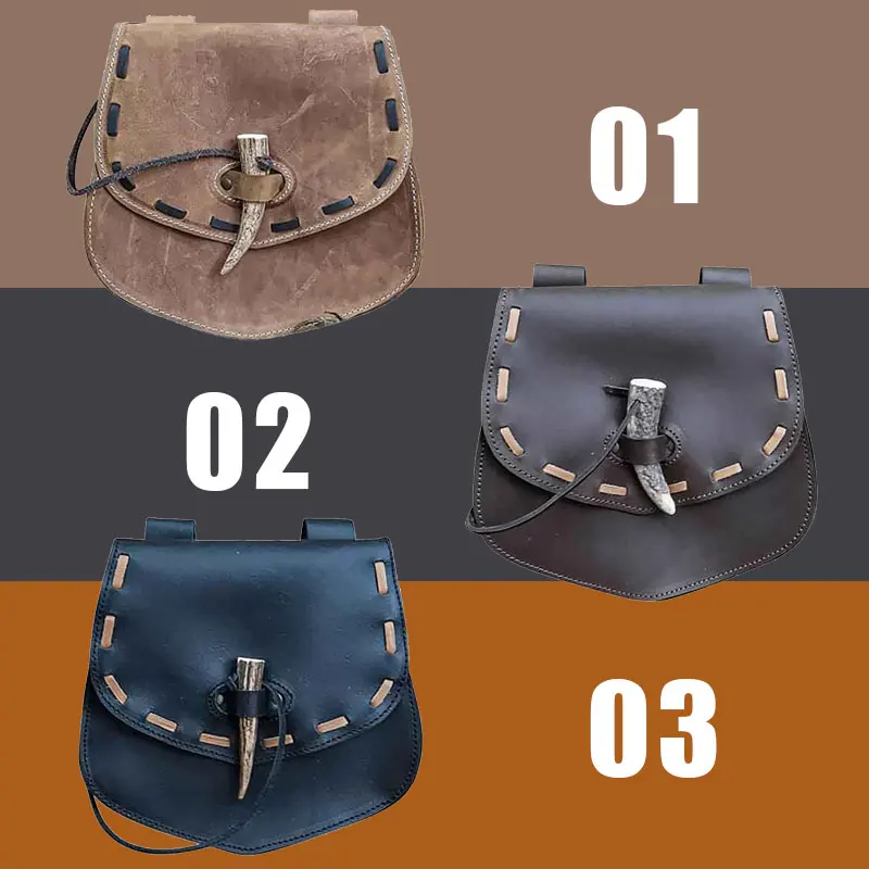 1X středověký kůže renesance pás brašna valuta pouch měšec steampunk cosplais evropský retro mobilní  náprsní taška