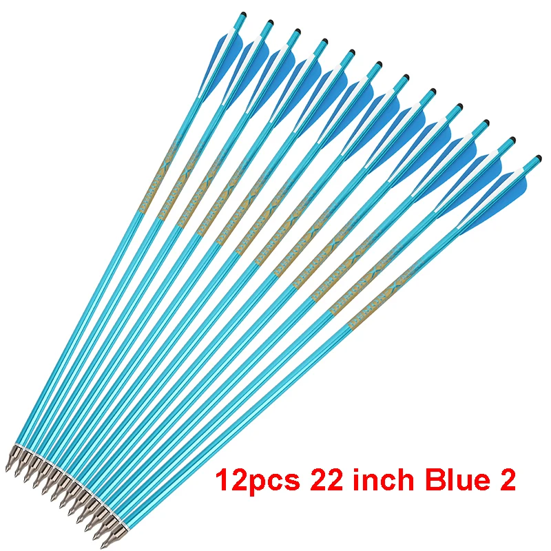 Premium Aluminum Crossbow Bolts - High Strength Arrows with 4 Feathers