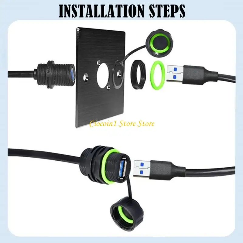 A3PC 방수 USB3.0 패널 마운트 케이블 어댑터 5GBPS 고속 산업 사용