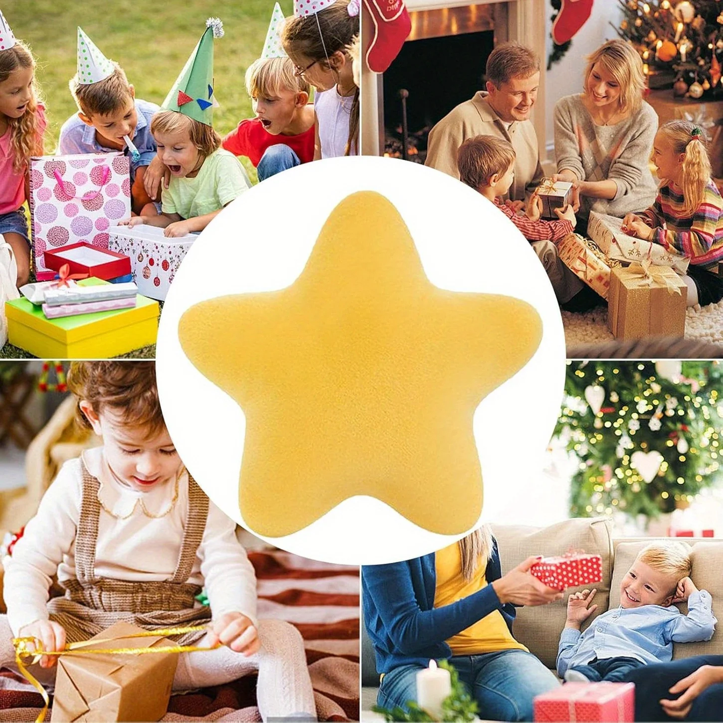 Star Pillow, Soft Star Pillow, Fluffy Star Decorative Pillow, Suitable for Car, Living Room, Sofa and Bedroom, 15.7 inch 6