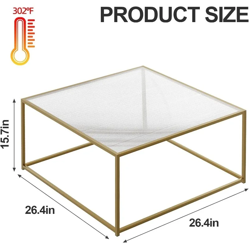 Glass Coffee Table Modern Center Table,Minimalist Coffee Table Sofa Side Tea Table for Living Room 2