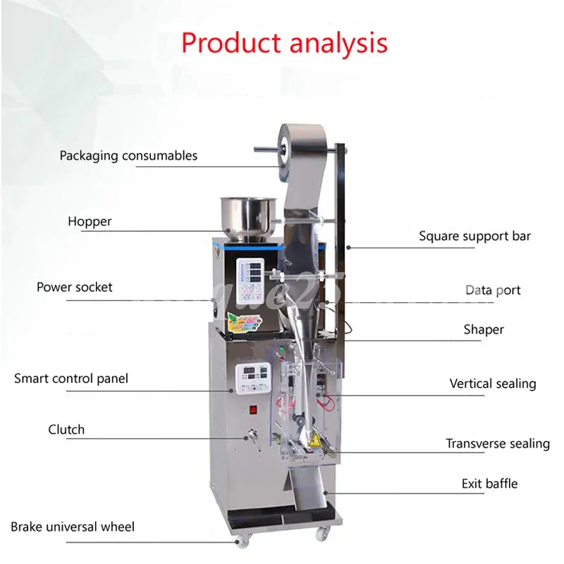 Multifunction Packaging Machine Vertical Sugar Salt Powder Liquid Tea Bags Filling Masala Sachet Nuts Food Packing Machine