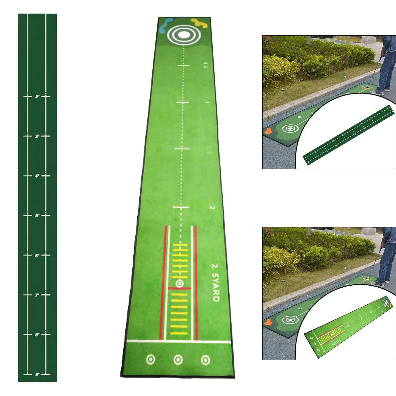 Golf Putting Mat Training Aid Improve Putting Accuracy Foldable Storage Golfing Accessory Golf Practice for Office Backyard