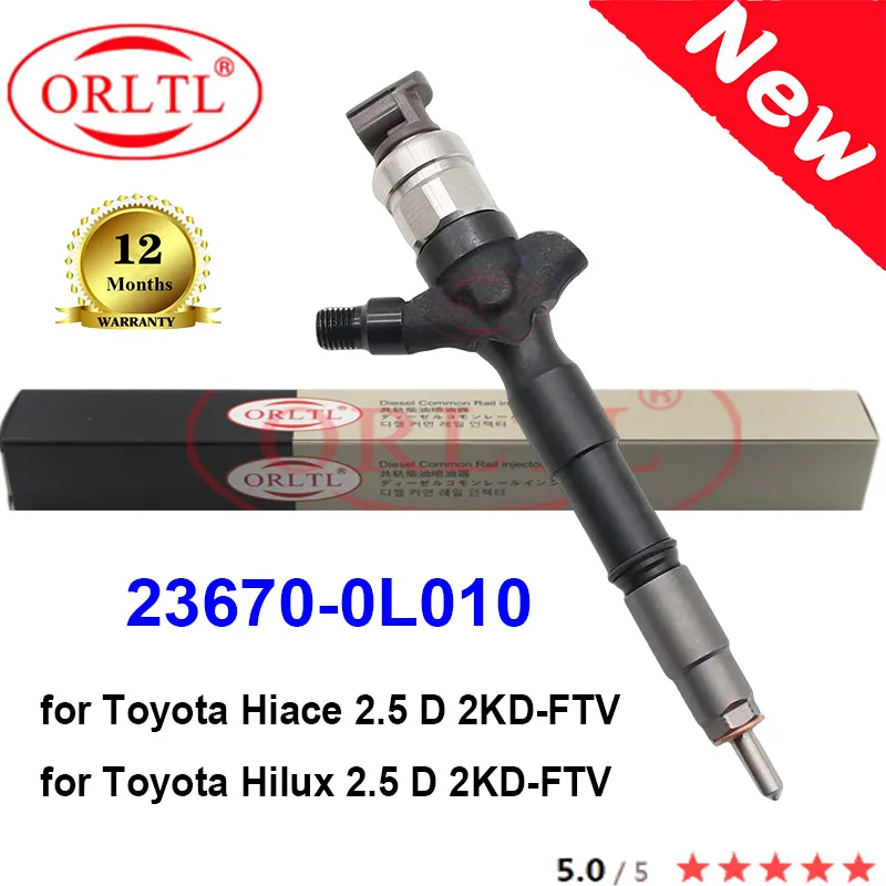 

ORLTL Diesel 23670-0L010 Genuine Fuel Injector 23670 0L010 236700L010 295040-7490 for Toyota Hiace Hilux 2.5 D 2KD-FTV