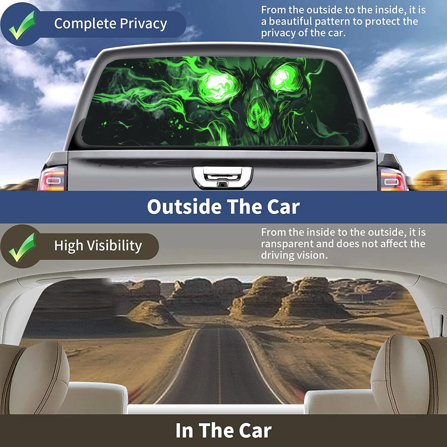 Autocollants De Capot De Crâne, Autocollants Graphiques En Vinyle Auto-adhésifs Pour Voiture