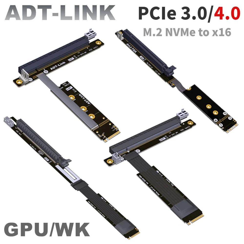 

ADT R43 M.2 NVMe к PCI-E 3,0 X1 X16 GPU, графическая карта, удлинитель кабеля, переходник PCIe 4,0 16x M2 для BTC Gpu Mining, карта N, без USB