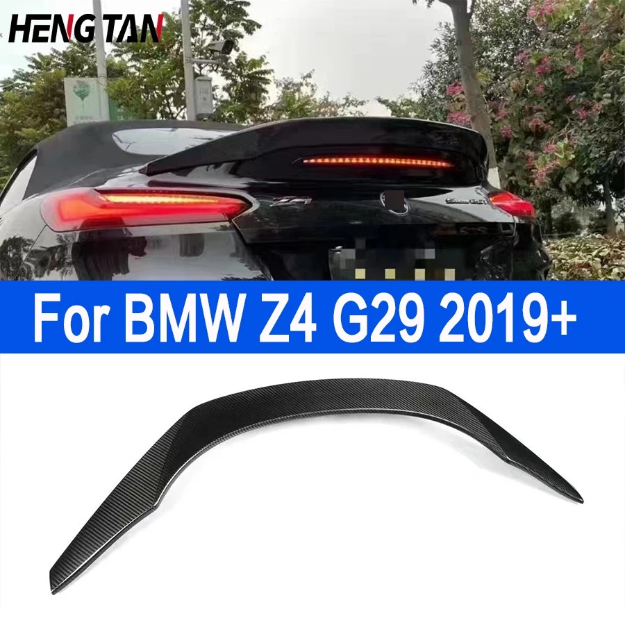 

For BMW Z4 Series G29 2019+ TRD Style Dry Carbon Fiber Tail fins Rear Deck Spoiler Duckbill Car Wing Retrofit the rear wing