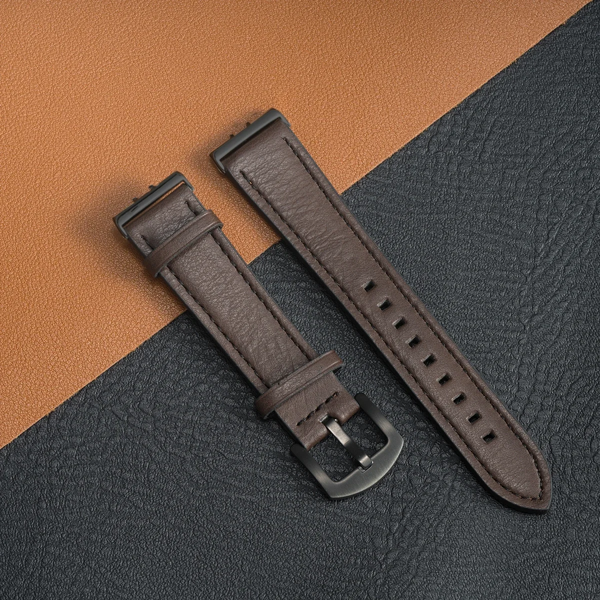 Premium Leather Strap Replacement Wristband for Smartwatch Fitness Trackers