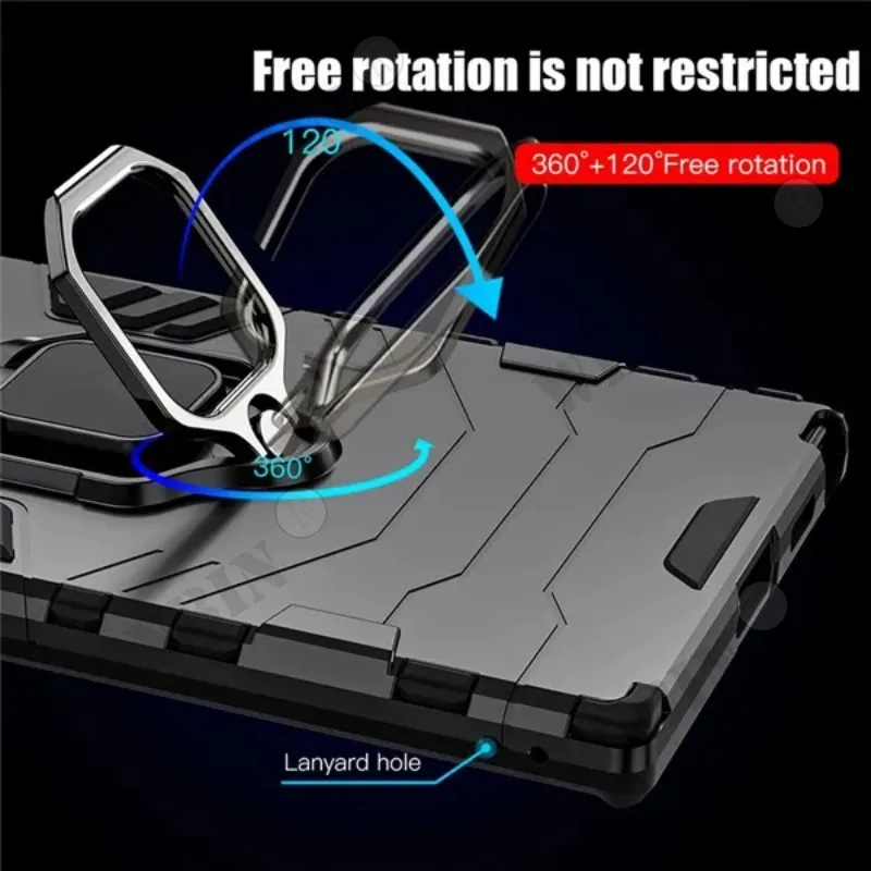 Magnetic Ring Stand Silicone Shockproof Phone Case with Car Mount Compatibility
