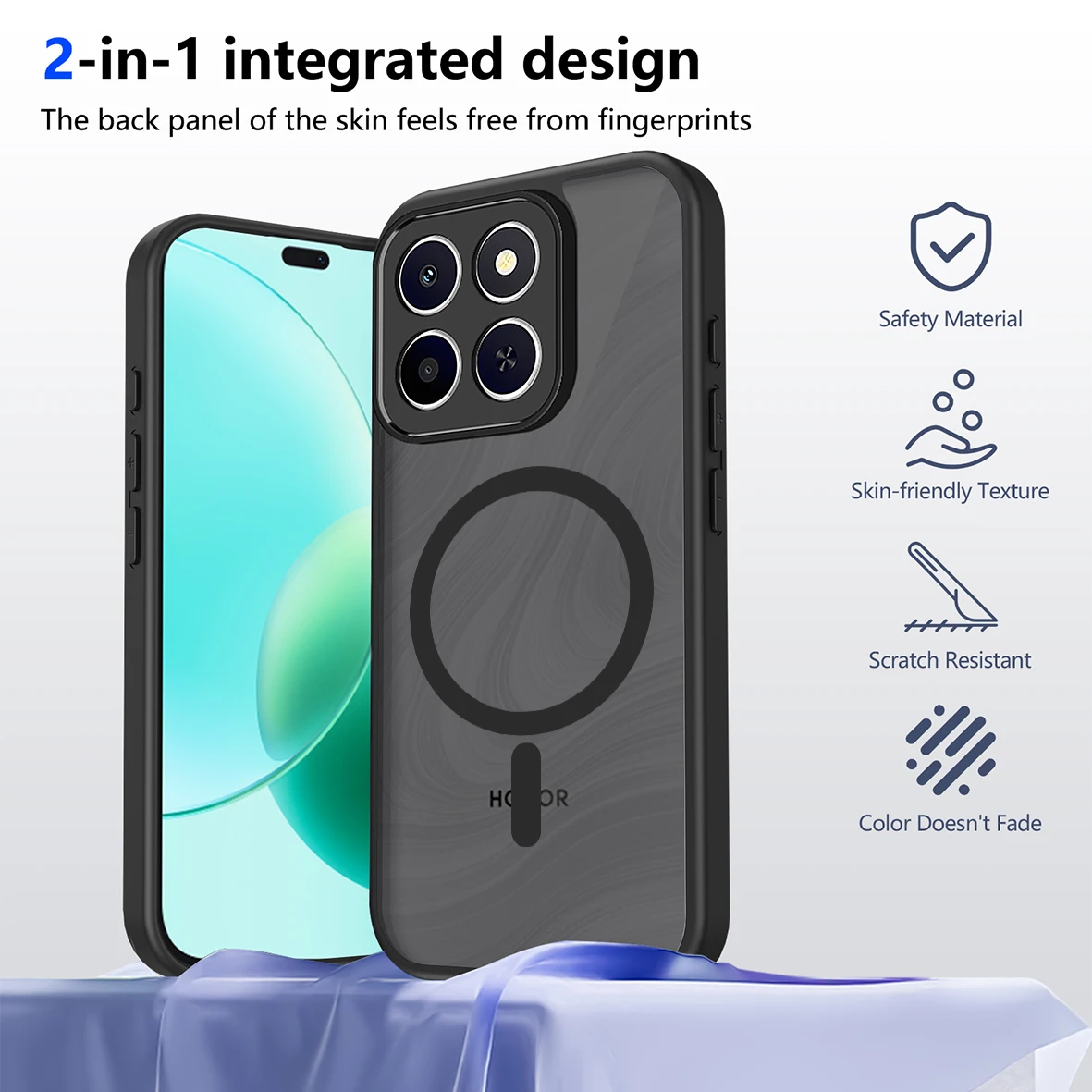 Magnetic Wireless Charging Phone Case with TPU Frame and Matte Back Cover