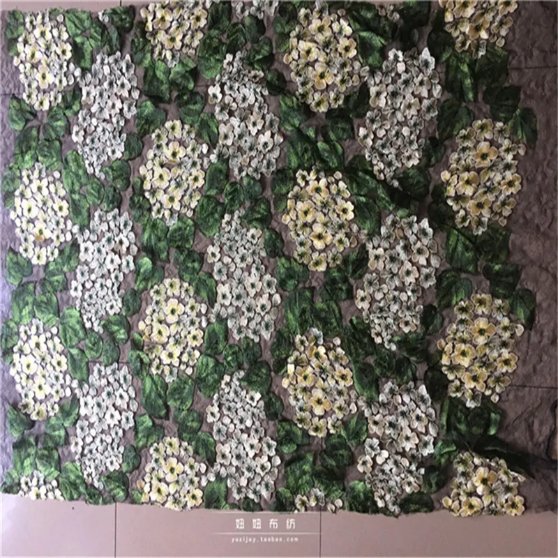 

1 Yard 5Colors Width 140CM 3D Flower Embroidery Organza Lace Fabric For Wedding Dress DIY Handmade Dress Clothes Curtains Fabric