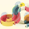 Baby Bath Toys DIY Slide Tracks Pipeline Yellow Ducks Bathroom Bathtub Play Rainbow Shower Water Educational Toys For Children 2