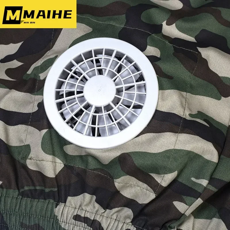 2024 Summer Outdoor Cooling Fan Jacket Men USB Air Conditioning Clothing Sun-Protcetive Coat Construction Work Clothes Jacket