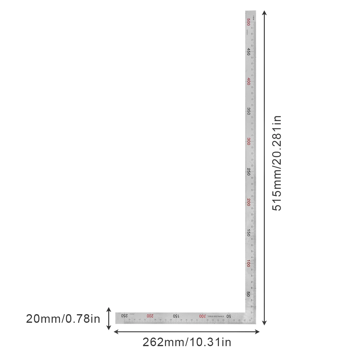 Metal Steel Square Set 90 Degree Angle Metric Try Mitre Square Ruler 150 x 300mm 250x500mm Measurement Instruments 1pc