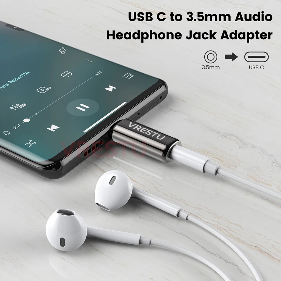 USB Type C to 3.5mm Aux Adapter Audio Converter Adapter USB C to 3 5 Jack DAC Chip HiFi Audio Convertor Earphone for Samsung S23 Ultra S20 Xiaomi Pixel7