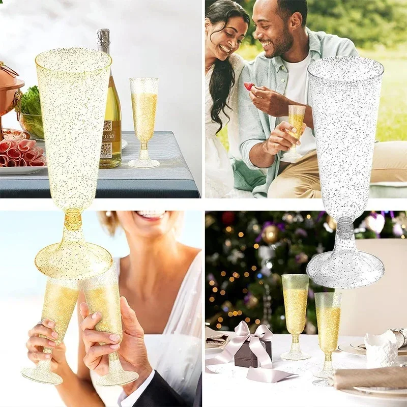 Elegant Clear Plastic Champagne Flutes for Luxurious Events 25