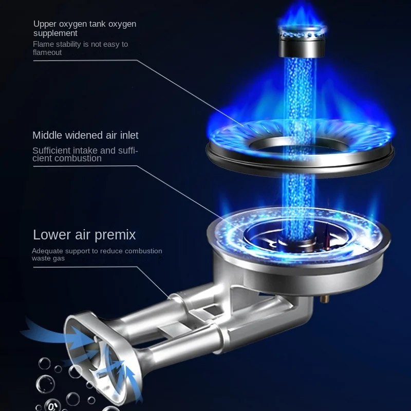 5.2kW Fire Home Black Desk Type Single Stoves, Child Lock Protection Multi-gear Fire Kitchen Cooktop Gas Stove for Kitchen