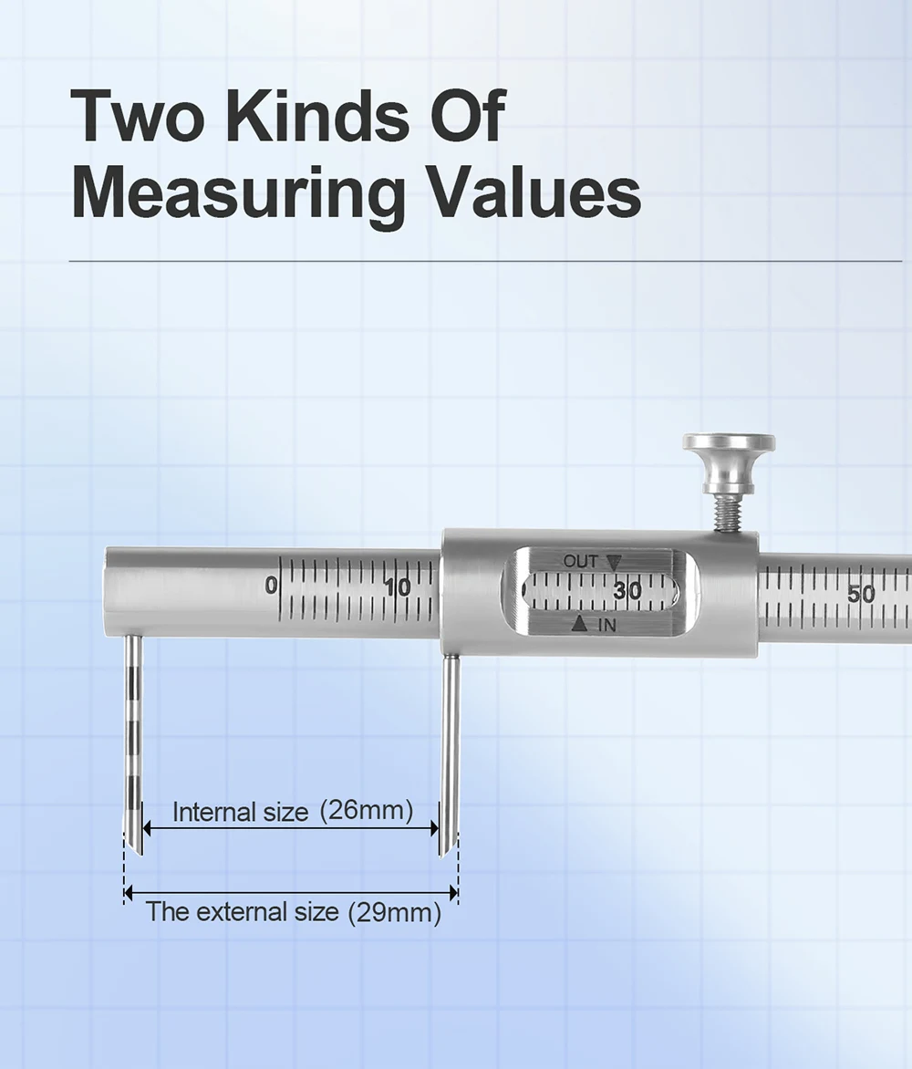 AZDENT 1pc Dental Kieferorthopädische Schiebe Messschieber 0-80mm Zahnarzt Implantat Mess Gauge Doppel Skala Runde Zahnmedizin werkzeug – Detail 8