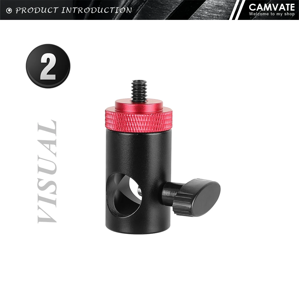 Light Stand Head (16mm ) With 1/4"-20 Thread Screw Mount For Camera Monitor/ Fla