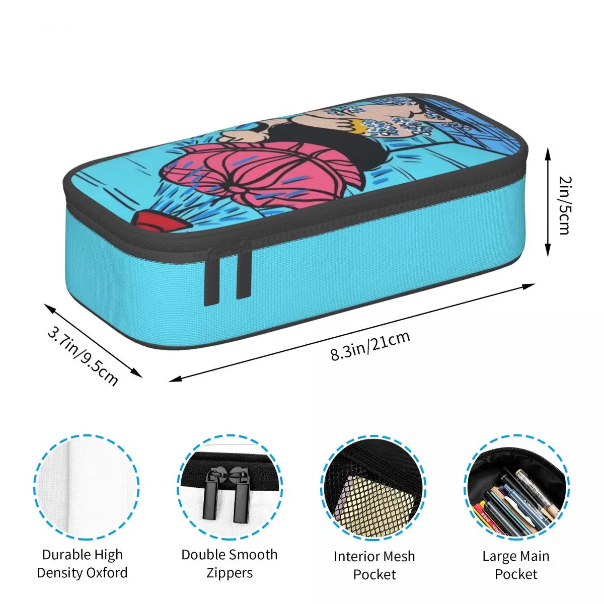 Mafalda Kawaii Vintage Quino Comic Cartoon Mang Anime Pencil Case for Boy Girl Large Storage Pen Bag Box School Supplies
