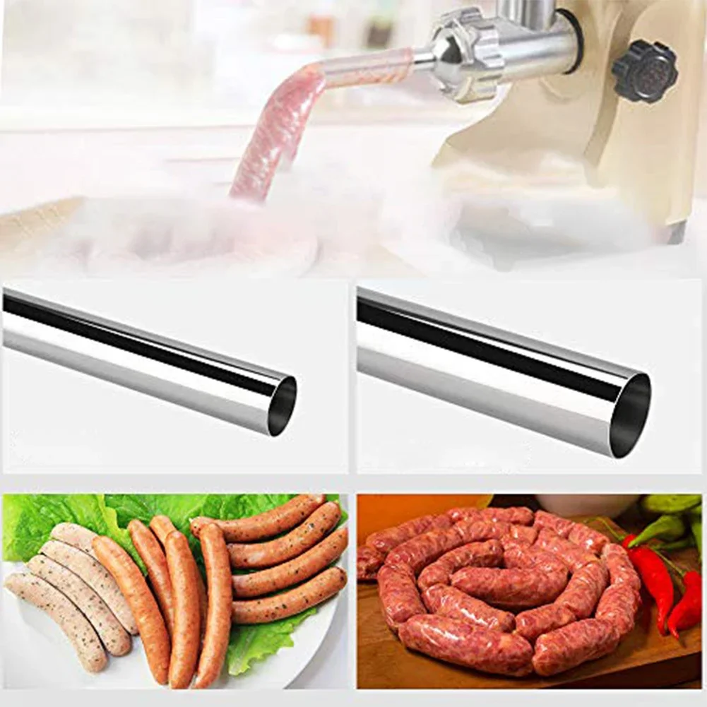 Upgrade Your Meat Grinder with These 2Pcs Stainless Steel Sausage Stuffer Tubes for Perfectly Stuffed Sausages