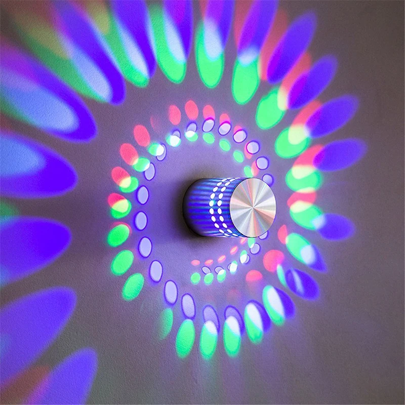 

LED Spiral Hole Wall Light 16 Colors With RGB Remote Control For Hall KTV Bar Home Decoration High Power LED Art Deco Wall Lamp