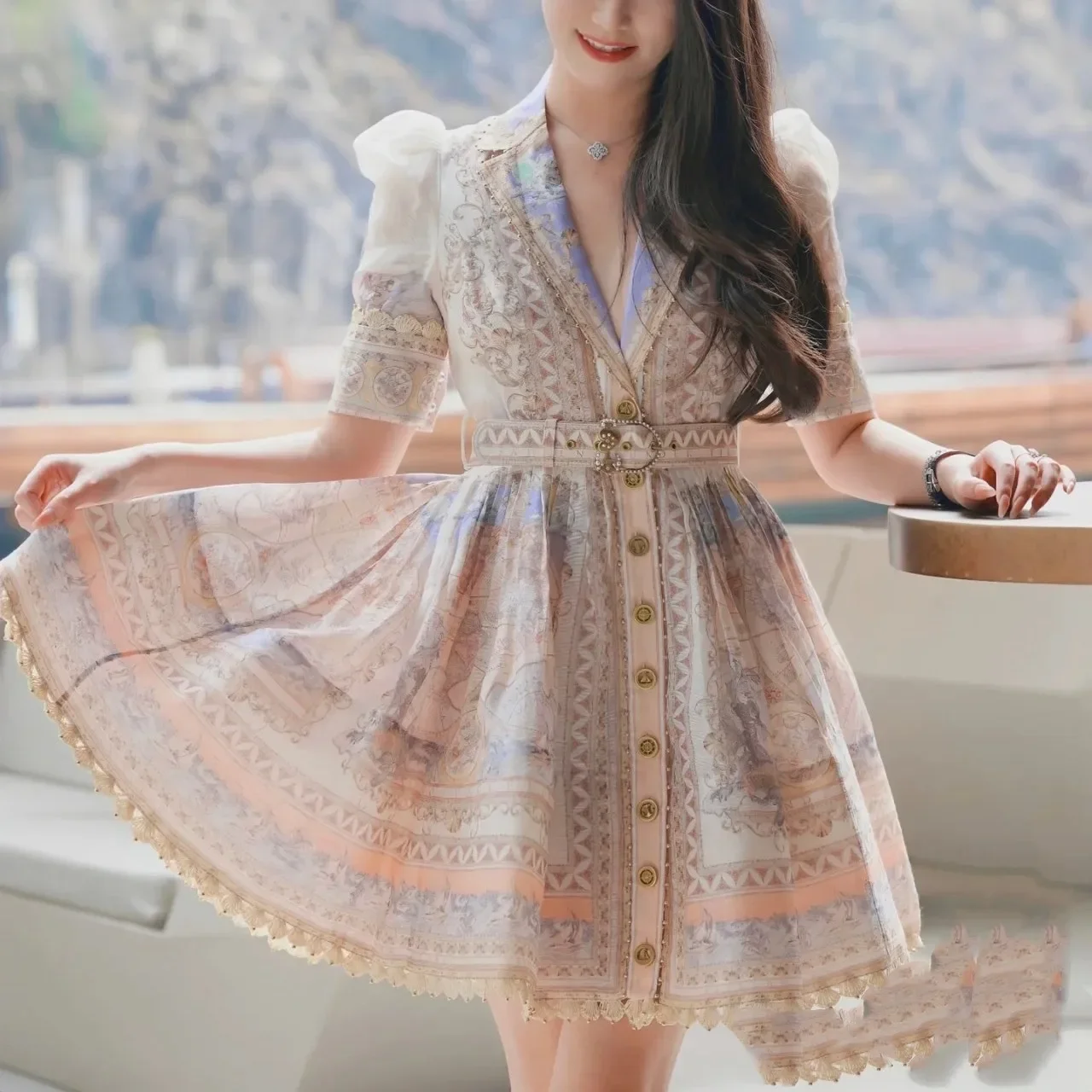 

2024 Light Luxury Brand New Popular Good-looking Star Catwalk Evening Dress French British Style Elegant Goddess Dress