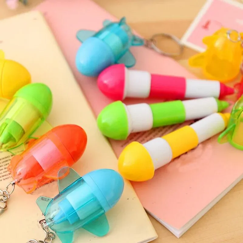 30pcs Retractable Airplane Plane Ball Point Pen Keychain Office School Prize Stationery Promotional Birthday Gift Toy Party