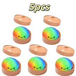 Colorful Bamboo - Inspired Slow Rising Squishy Toy - Soft Stress Relief Fidget Ball (Dumpling 5pcs)