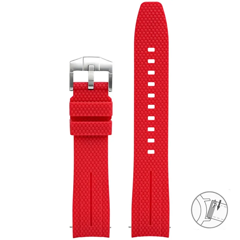 Curved End Silicone Quick Release Watch Band - 20mm Rubber Strap