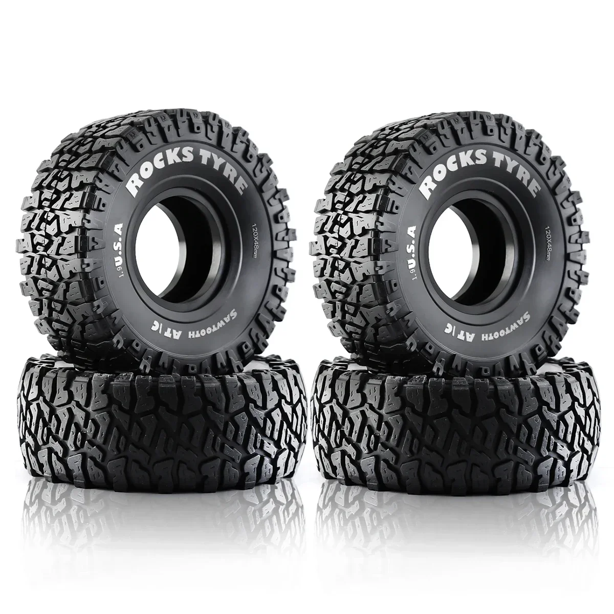 

GGRC 4 шт. 120 мм 1,9 "резиновая шина для 1/10 RC Crawler Car Traxxas TRX4 RC4WD D90 Axial SCX10 90046 II III Redcat MST