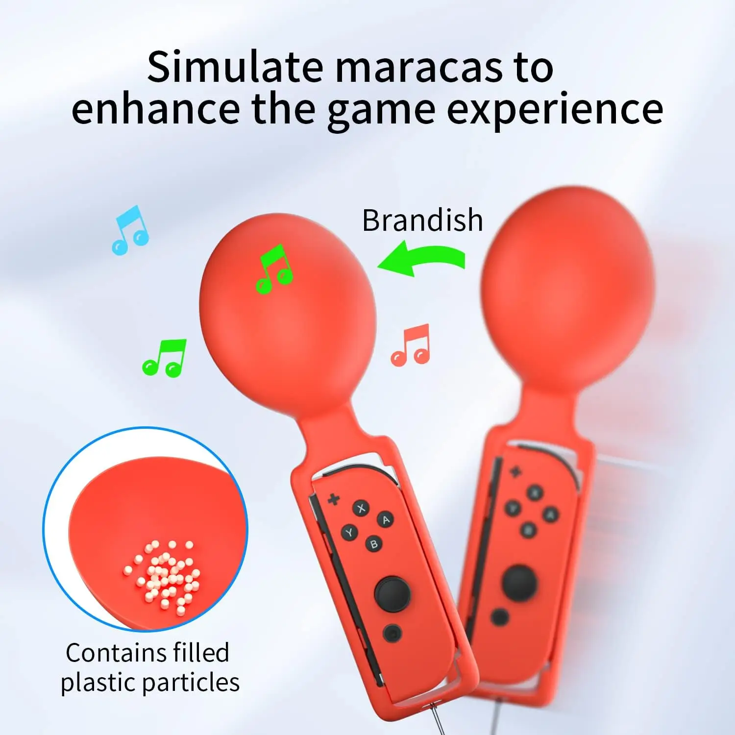 For NS Switch Sand Hammer Game Grips Set for Switch OLED Small Handle Sand Hammer Somatosensory Game Controller 2 Packs