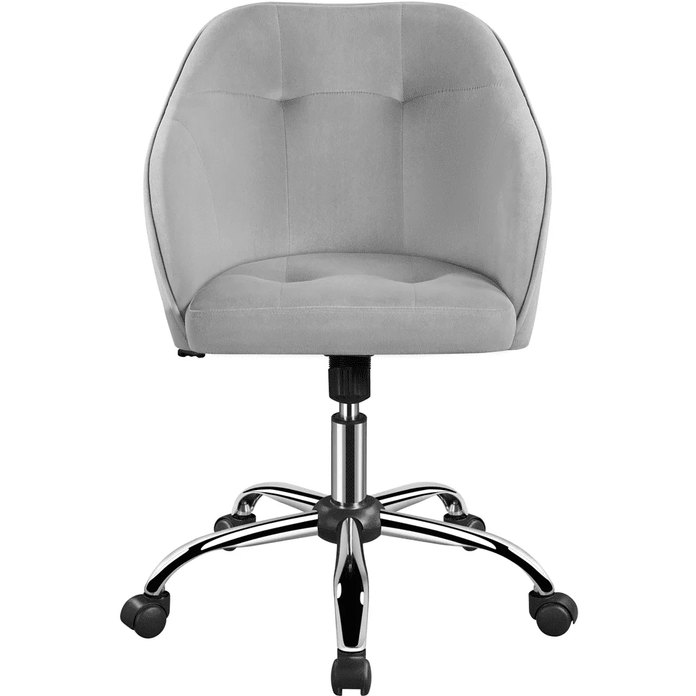

Smile Mart Adjustable Swivel Velvet Desk Chair for Home Office, Light Gray
