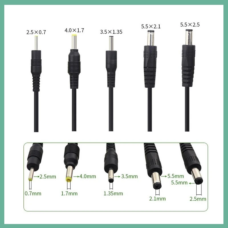 USB A 타입 수 플러그 - DC 2.5 3.5 1.35 4.0 1.7 5.5 2.1 5.5 2.5mm 전원 공급 플러그 잭 타입 A 연장 케이블 커넥터 코드 E3