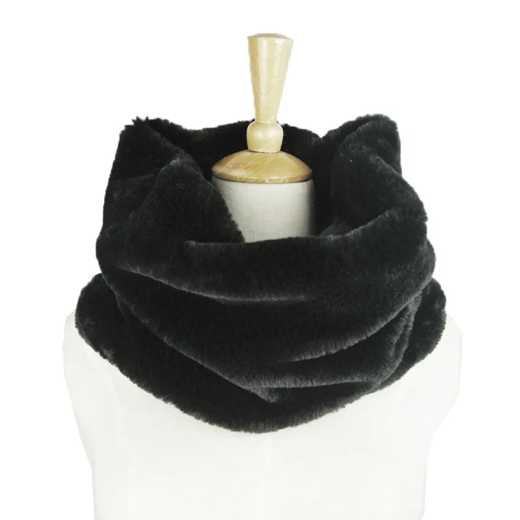 Multi-Wear Solid Faux Fur Infinity Scarf. - Wear as: Basic Scarf, Doubled  Scarf, Scarf w/hood, High Neck Double Hood - Approximately 9 W x 56 L -  100% Acrylic, 7307491