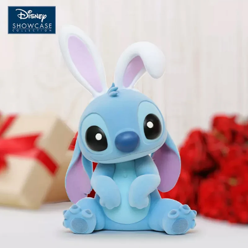 

2024 The Year Of The Dragon Disney Flocked Figure Cute Cartoon Rabbit Ears Purple Stitch Toy Doll Birthday Gift For