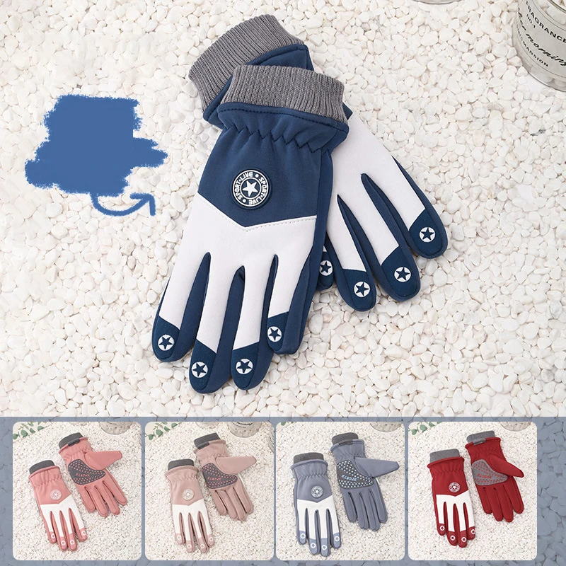 Autumn Winter Cycling Gloves Children 5 to 12 Years Old Boys Ski Gloves Girls Skateboard Warm Kids Non-slip Thick Fleece Gloves 2