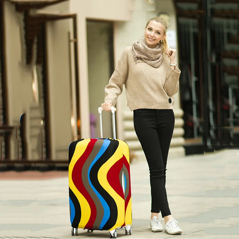 Fashion Suitcase Cover High Elastic Geometry Love Heart Shaped Luggage Case Dust Cover 18-32Inch Suitcase Essential Accessories 2