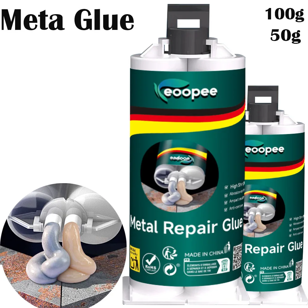 Metal Repair Glue Waterproof Heat Resistant AB Epoxy Metal Plastic Wood Fast Curing Instant Adhesive Sealant