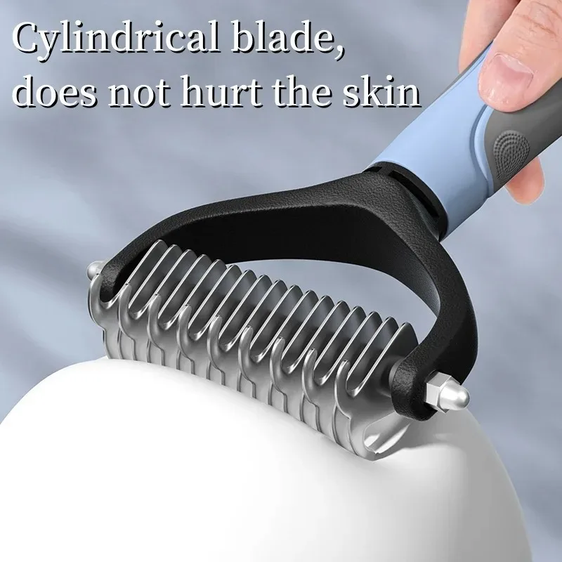 Professional Pet Deshedding Brush Dog Cat Comb Pet Fur Knot Cutter Grooming Shedding Tools Double Sided Pet Hair Remover Comb