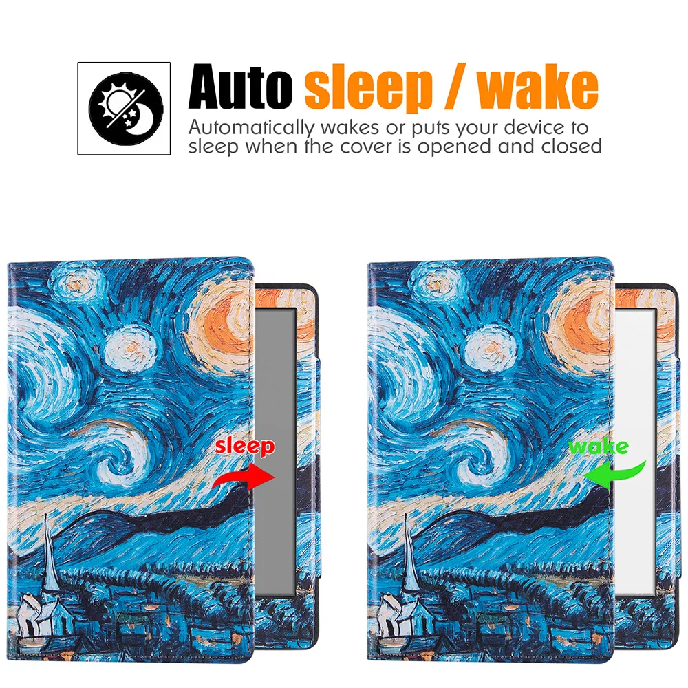 Leather Folios Stand Case Capa de Manga com Alça de Mão Auto Dormir And Wake Onyx Boox Poke3 Poke4 Poke 4s Boox Poke5 pu - Imagem 3